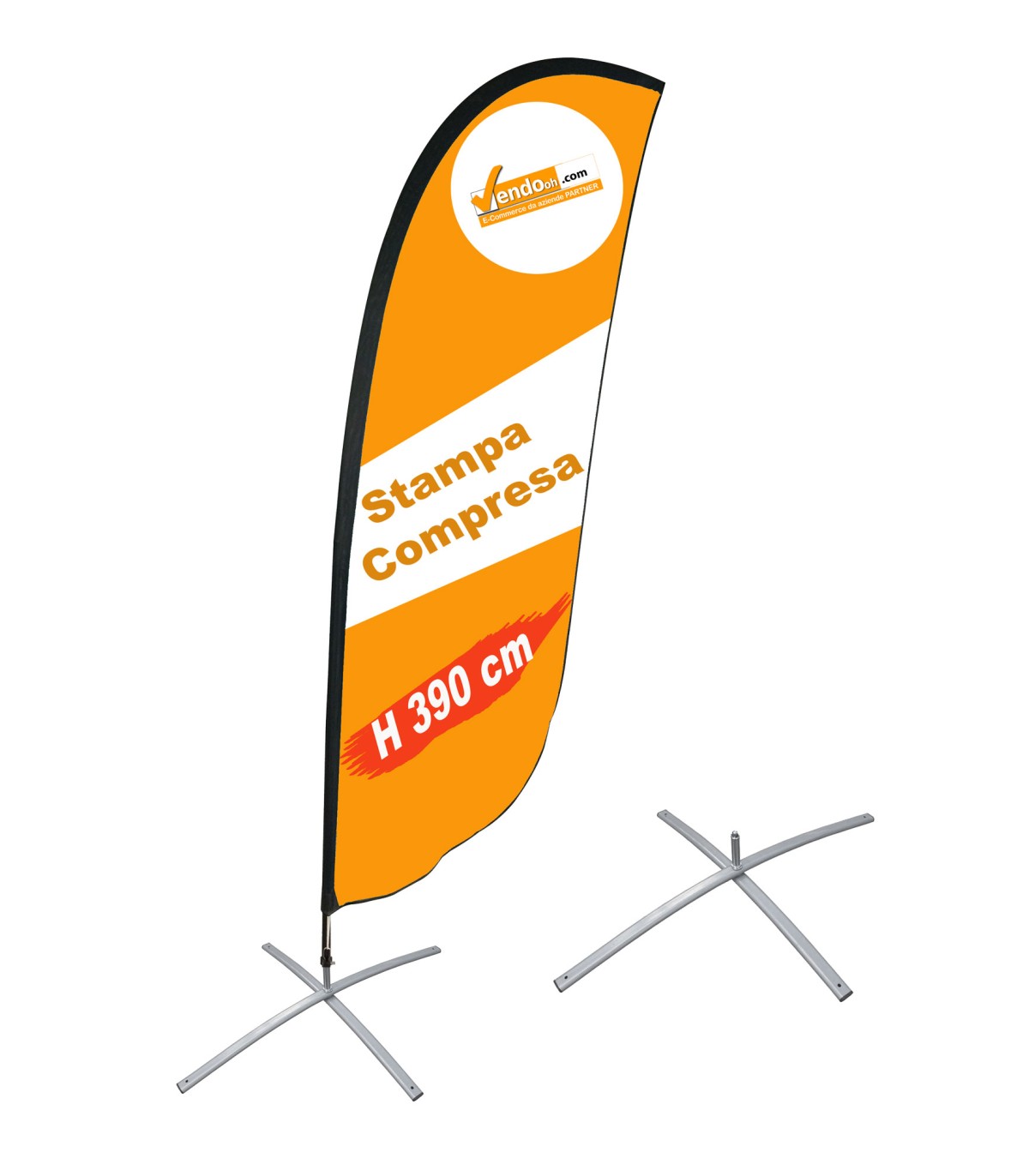 ESPOSITORE A BANDIERA DA ESTERNO INTERNO BASE A "X" PESANTE