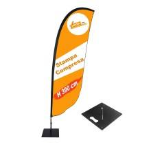 ESPOSITORE A BANDIERA DA ESTERNO INTERNO BASE IN METALLO QUADRATA