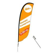 ESPOSITORE A BANDIERA DA ESTERNO INTERNO BASE A PICCHETTO PER TERRENO