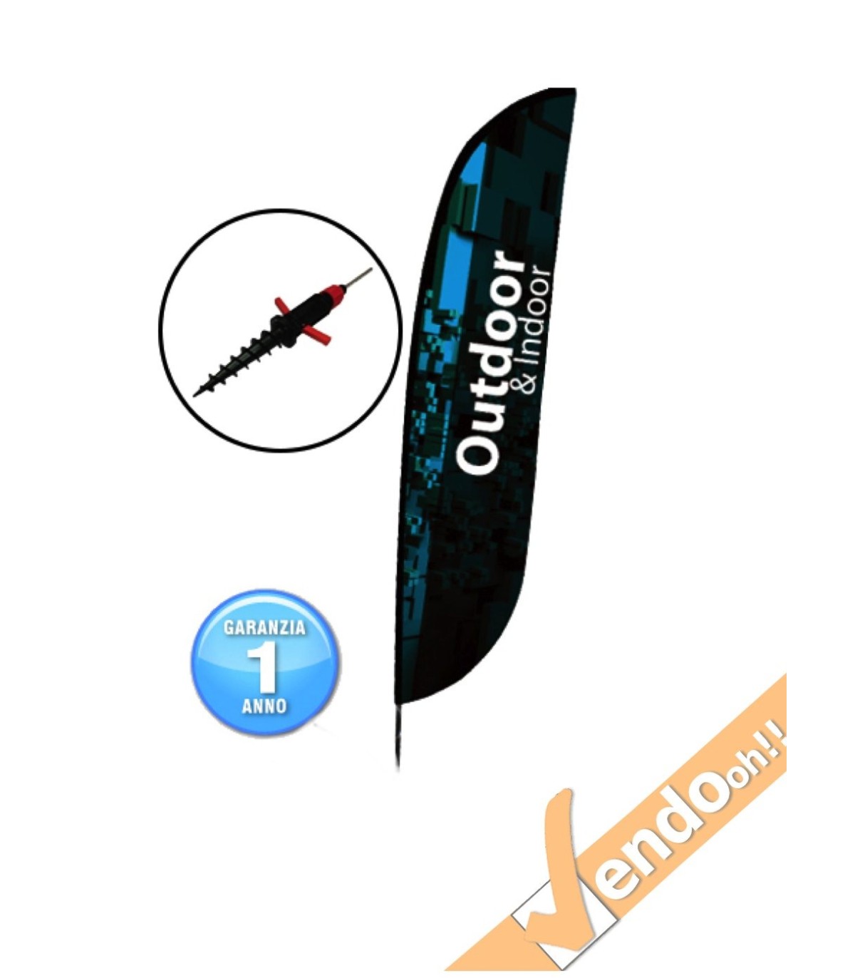 ESPOSITORE A BANDIERA DA ESTERNO INTERNO BASE PER NEVE