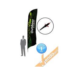 ESPOSITORE A BANDIERA DA ESTERNO INTERNO CON BASE A PICCHETTO PER NEVE