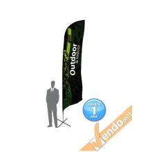 ESPOSITORE A BANDIERA DA ESTERNO INTERNO CON BASE A "X" LEGGERA ADATTA AD USO INTERNO