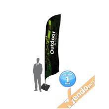 ESPOSITORE A BANDIERA DA ESTERNO INTERNO CON BASE QUADRATA DI METALLO