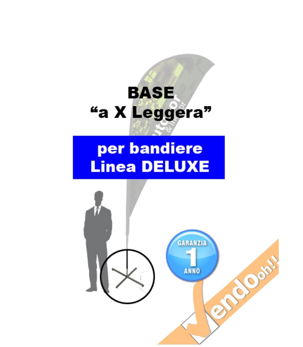 BASE A X A CROCE LEGGERA ESCLUSIVAMENTE NOSTRI ESPOSITORI A BANDIERA LINEA ECO