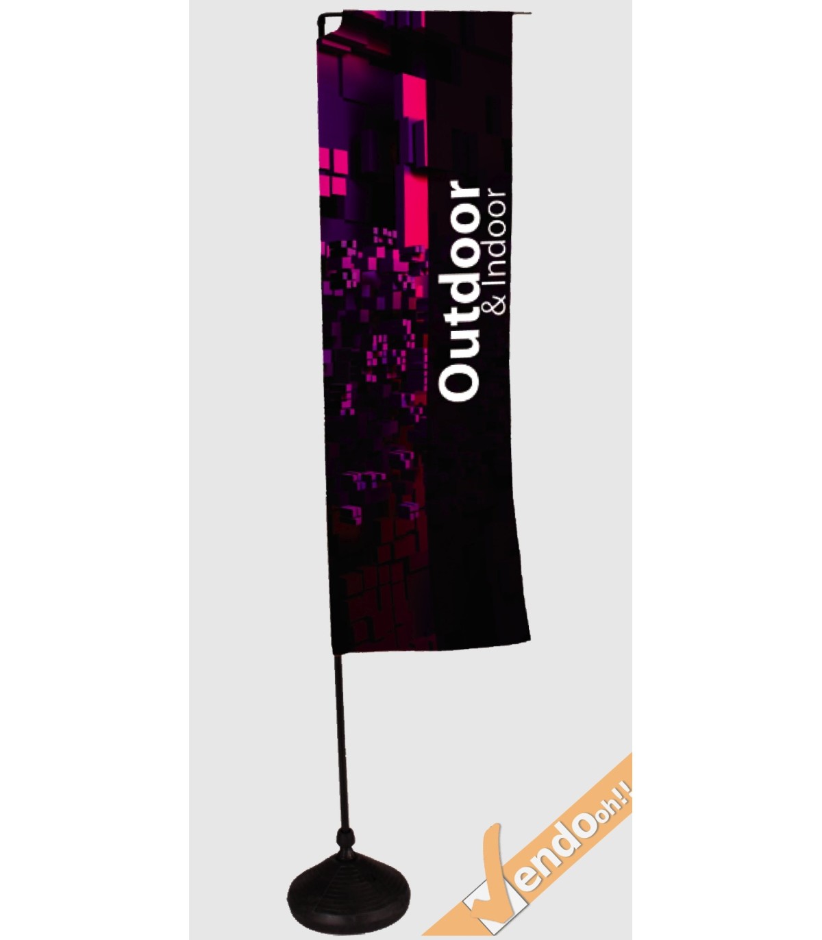 ESPOSITORE A BANDIERA DA ESTERNO INTERNO COMPLETA DI BASE ZAVORRABILE RIEMPIBILE