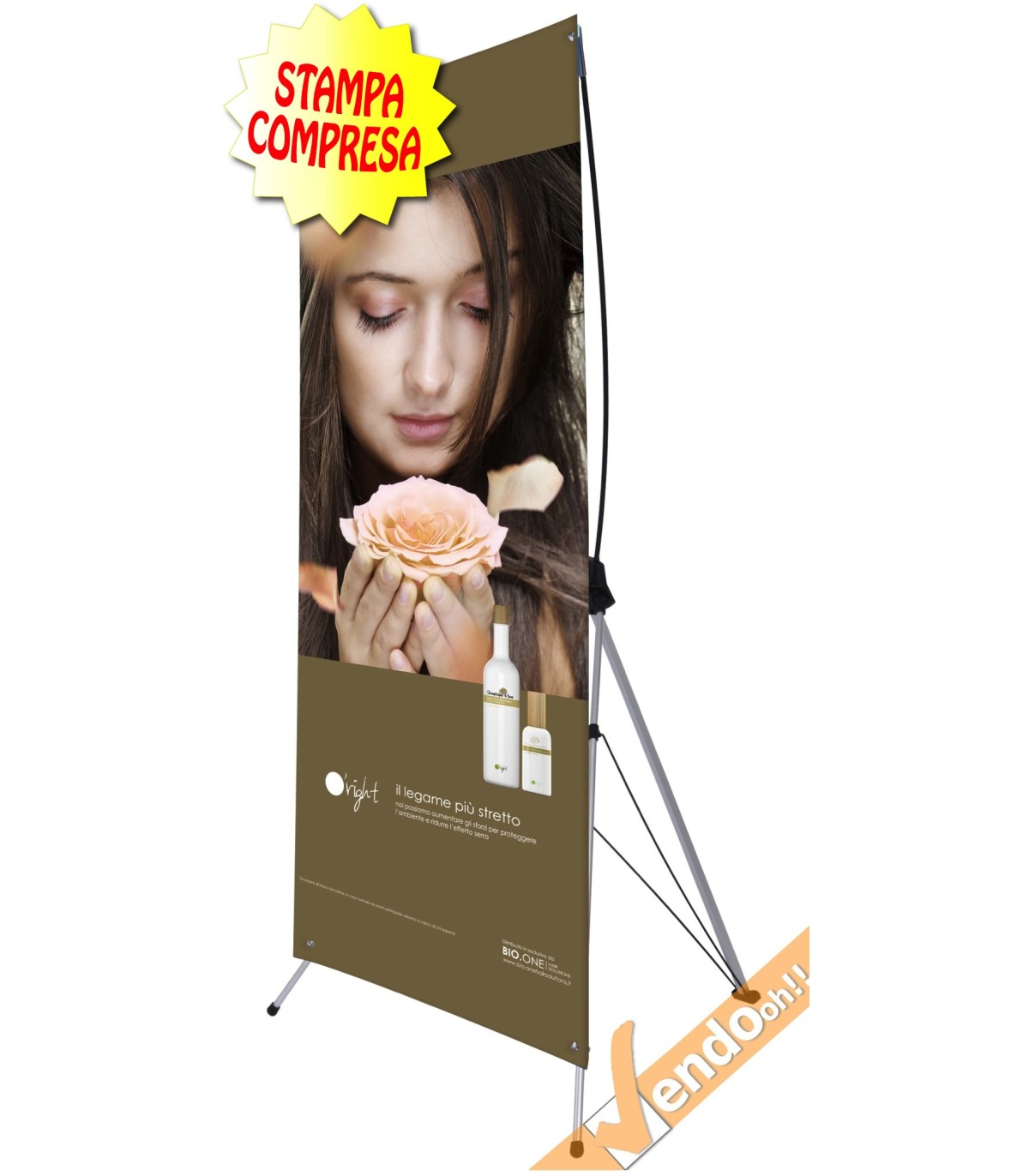 BANNER ESPOSITORE PUBBLICITARIO DA PAVIMENTO VERTICALE 60X160 INTERNO ESTERNO