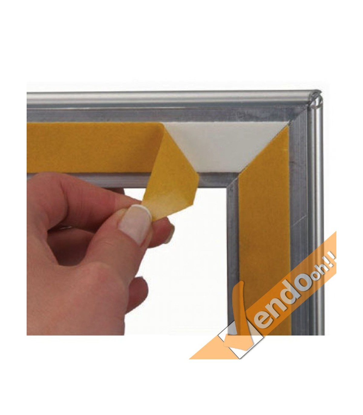 CORNICE ESPOSITIVA PUBBLICITARIA BIFACCIALE F.TO A2 DA VETRATA VETRINA VETRO