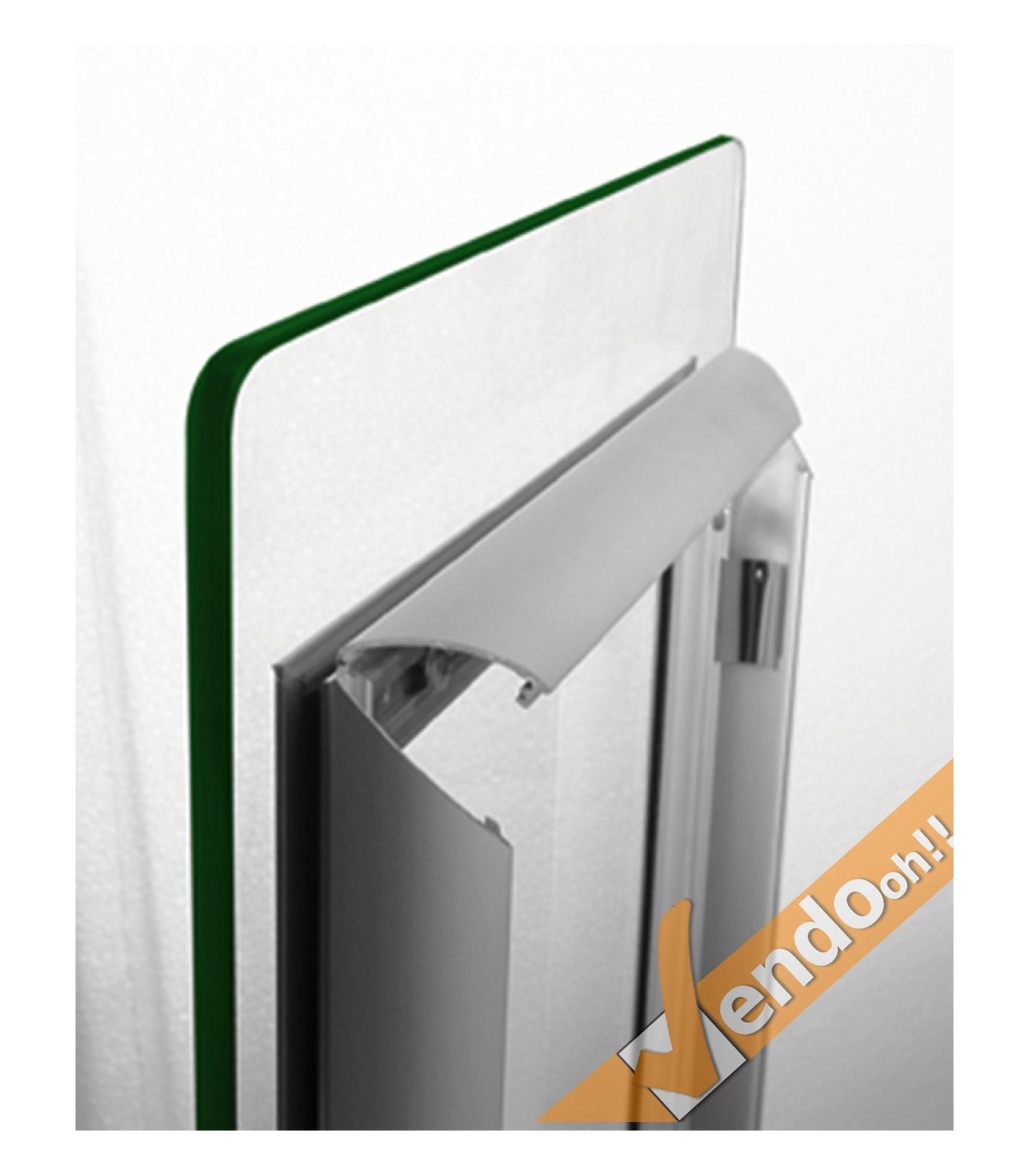 CORNICE ESPOSITIVA PUBBLICITARIA BIFACCIALE F.TO A1 DA VETRATA VETRINA VETRO