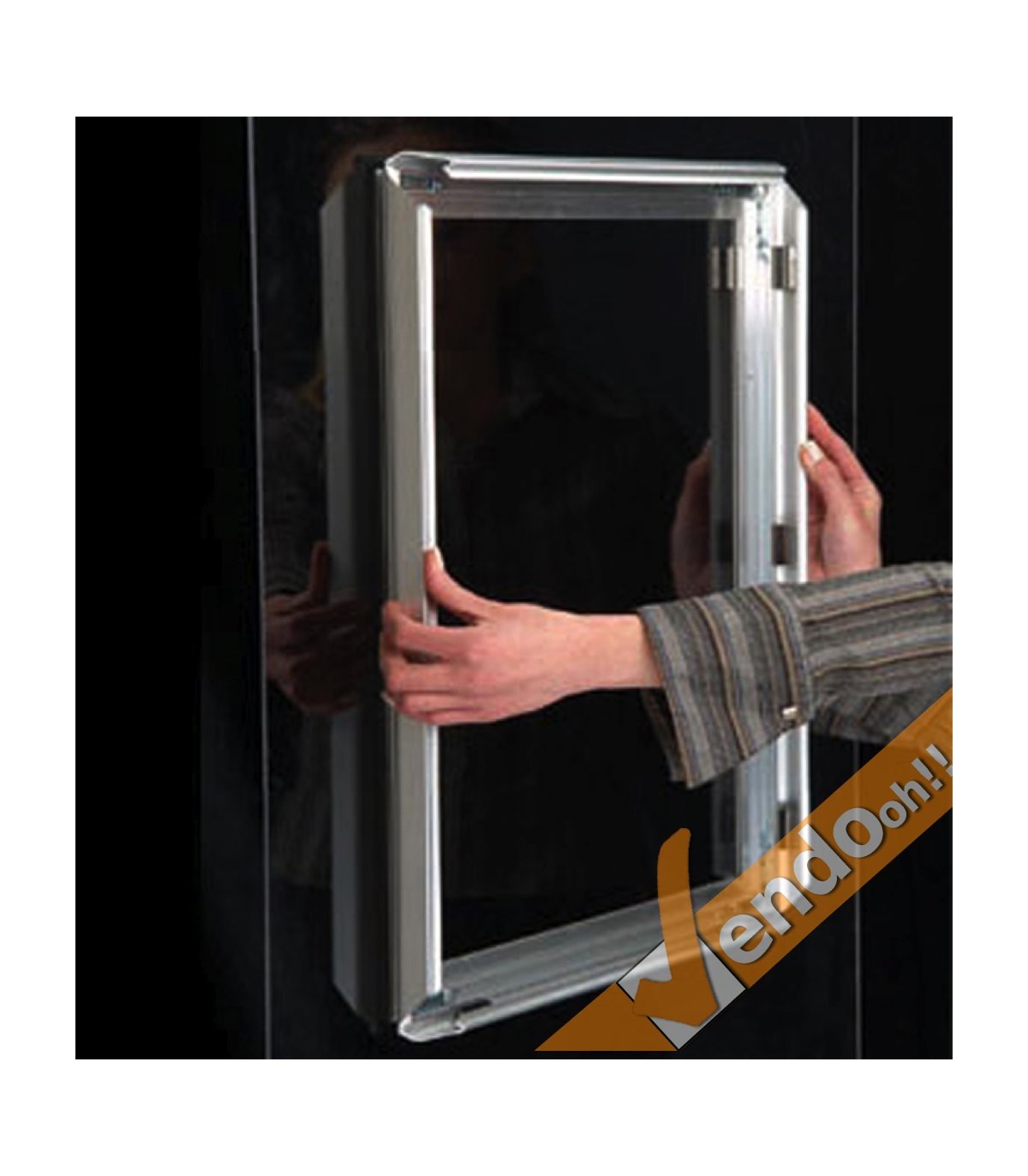 CORNICE ESPOSITIVA PUBBLICITARIA BIFACCIALE F.TO 50x70 DA VETRATA VETRINA VETRO