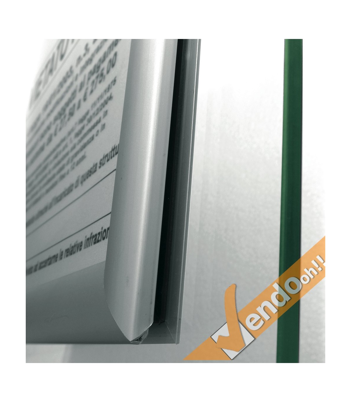 CORNICE ESPOSITIVA PUBBLICITARIA BIFACCIALE F.TO 50x70 DA VETRATA VETRINA VETRO