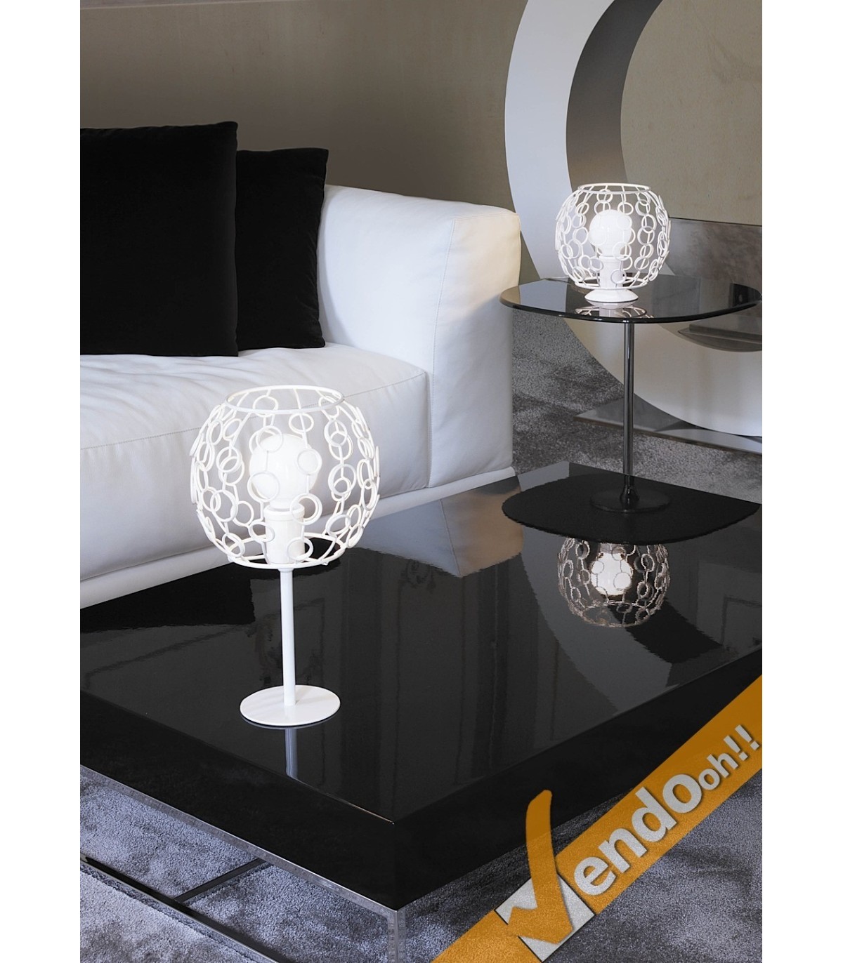 LAMPADA LAMPADARIO BUBBLE DA TAVOLO CON BASE LAMPADINA E27 VERO MADE IN ITALY