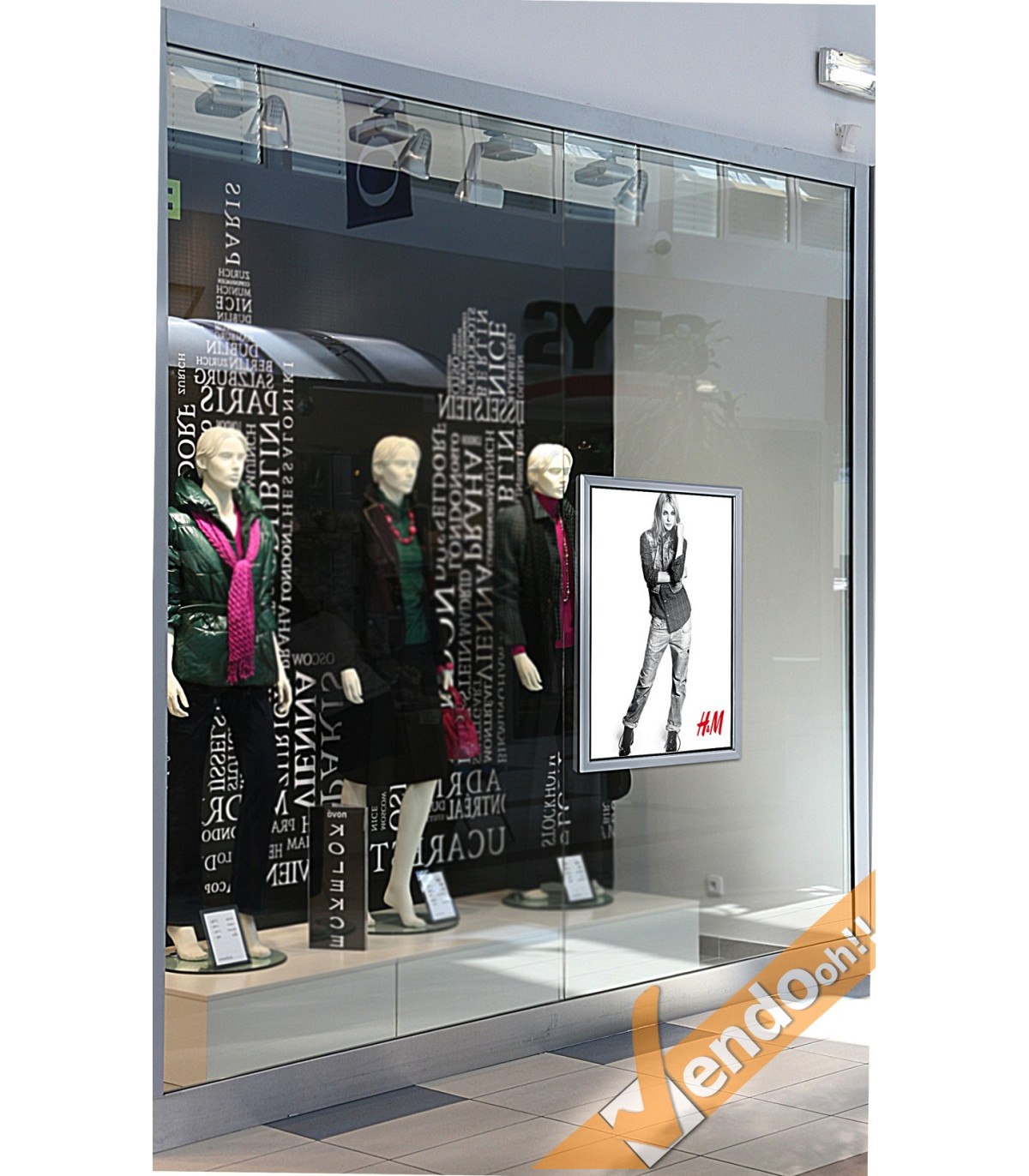 CORNICE ESPOSITIVA PUBBLICITARIA BIFACCIALE F.TO 70x100 VETRATA VETRINA VETRO