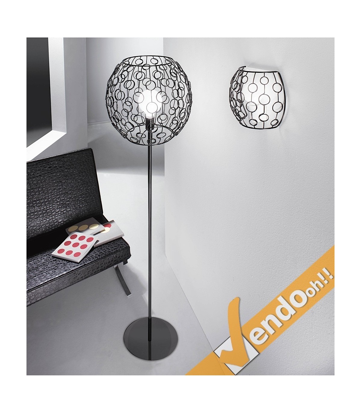 LAMPADA A STELO LAMPADARIO PIANTANA BUBBLE LAMPADINA E27 VERO MADE IN ITALY