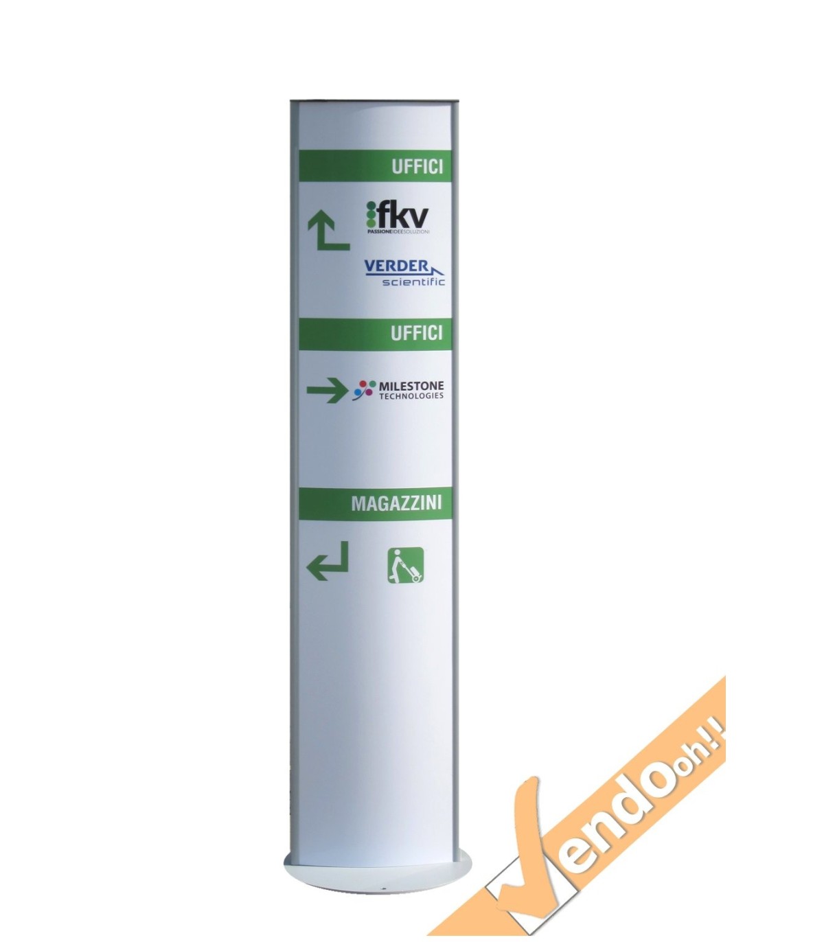 TOTEM PUBBLICITARIO ESPOSITORE DA TERRA BIFACCIALE PORTA INDICAZIONI GRAFICA