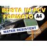BUSTA IN PVC RESISTENTE ALL'ACQUA PIOGGIA ESPOSITORI CORNI CAVALLETTI F.TO A4
