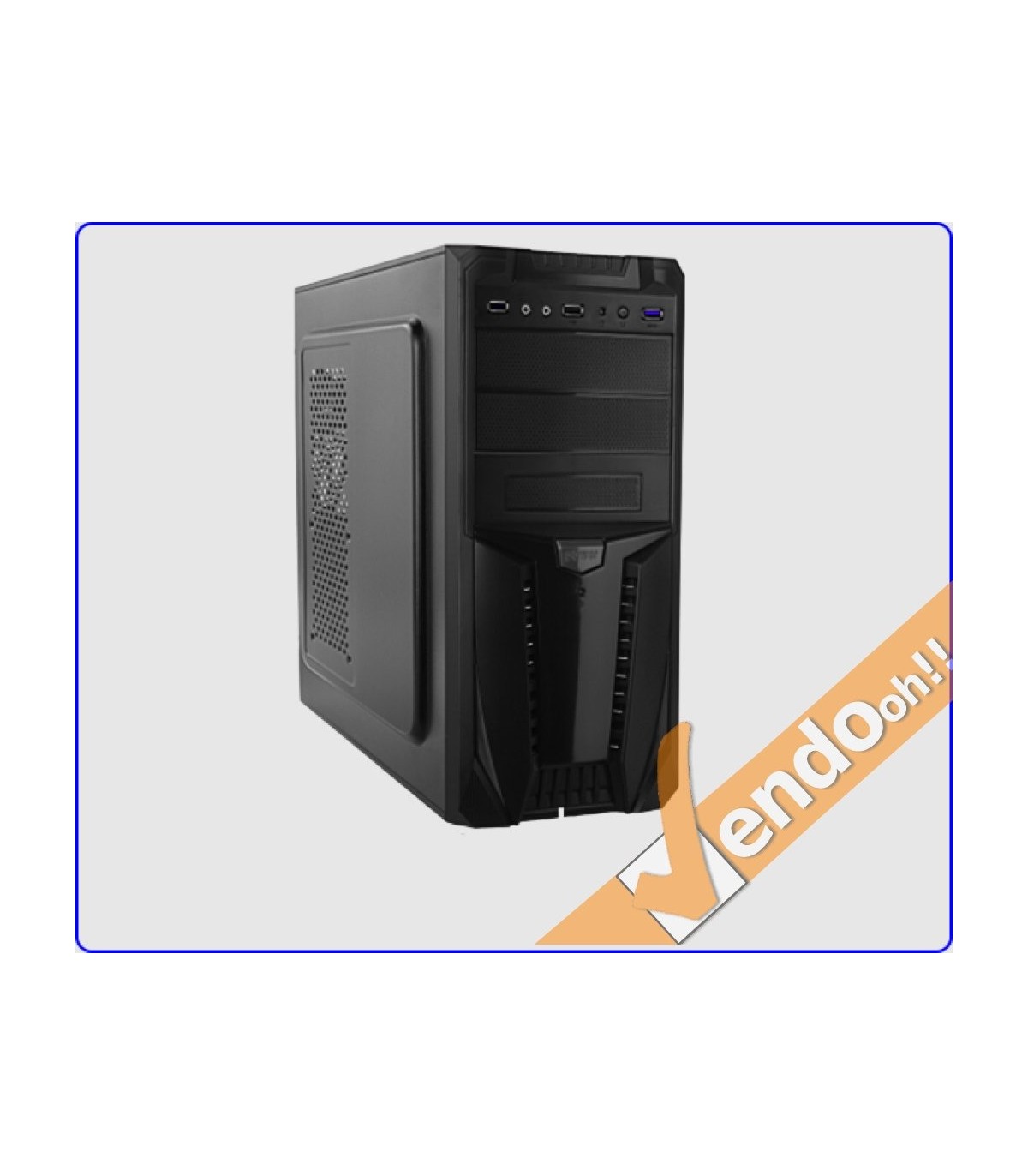 CASE ATX COMPUTER CABINET PC TOWER METALLO PLASTICA NERO CON ALIMENTATORE 500W