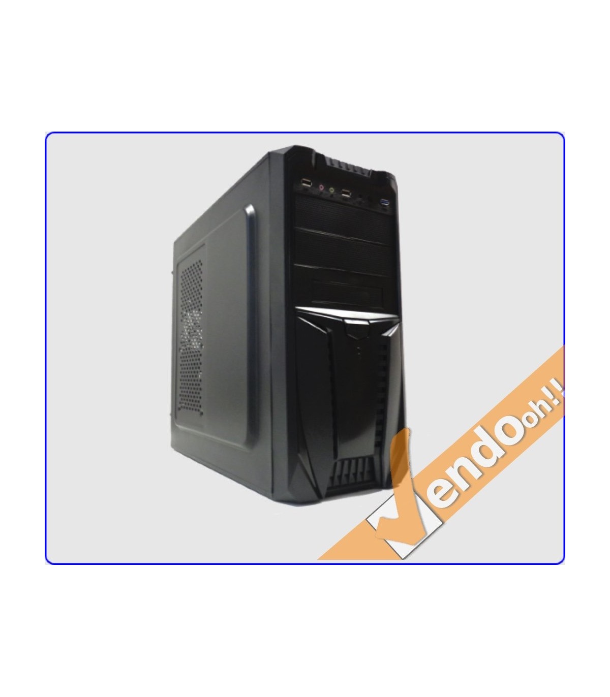 CASE ATX COMPUTER CABINET PC TOWER METALLO PLASTICA NERO CON ALIMENTATORE 500W
