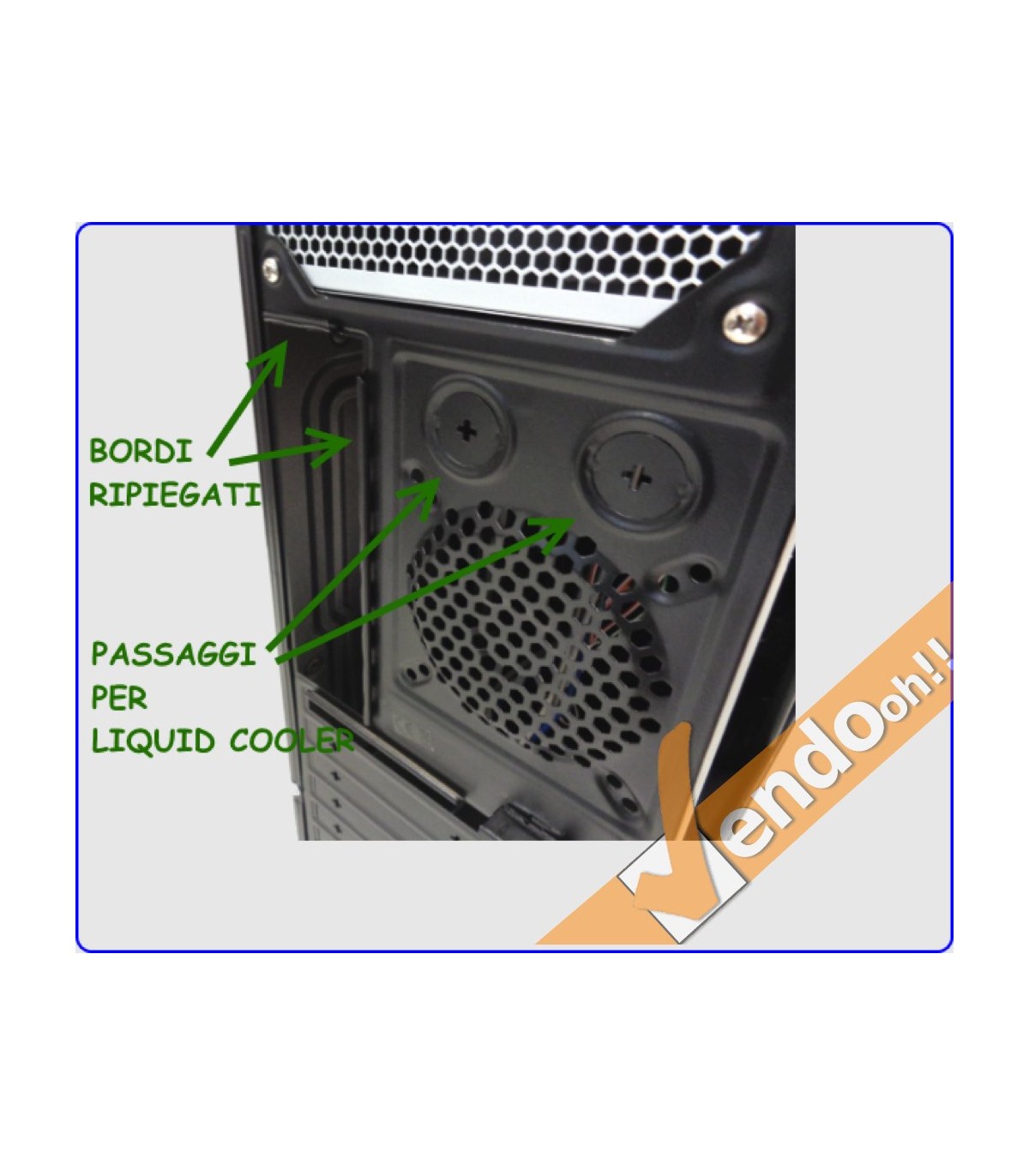 CASE ATX COMPUTER CABINET PC TOWER METALLO PLASTICA NERO CON ALIMENTATORE 500W