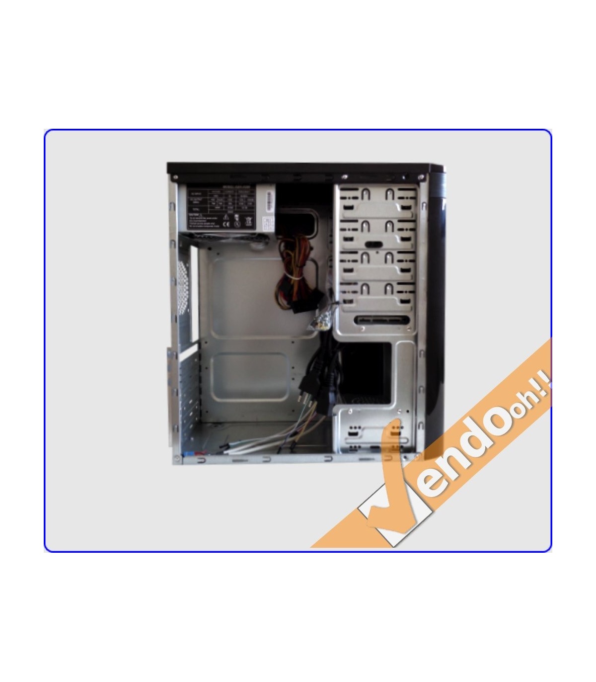 CASE ATX COMPUTER CABINET PC TOWER METALLO PLASTICA NERO CON ALIMENTATORE 500W