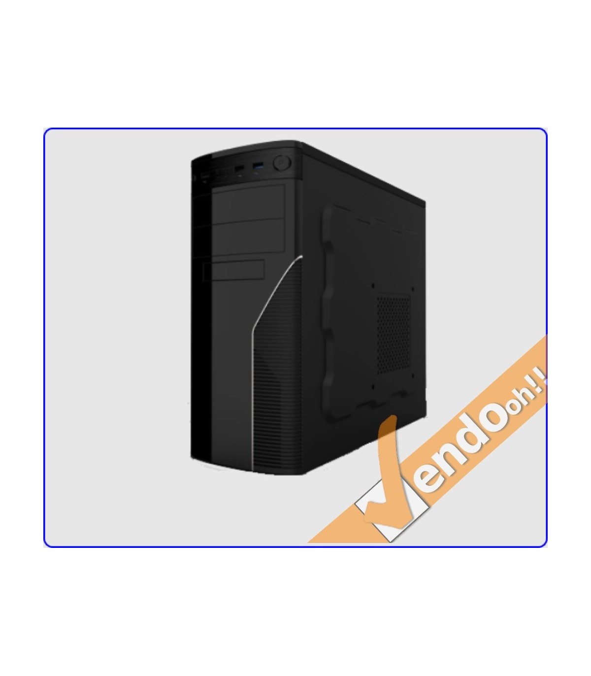 CASE ATX COMPUTER CABINET PC TOWER METALLO PLASTICA NERO CON ALIMENTATORE 500W