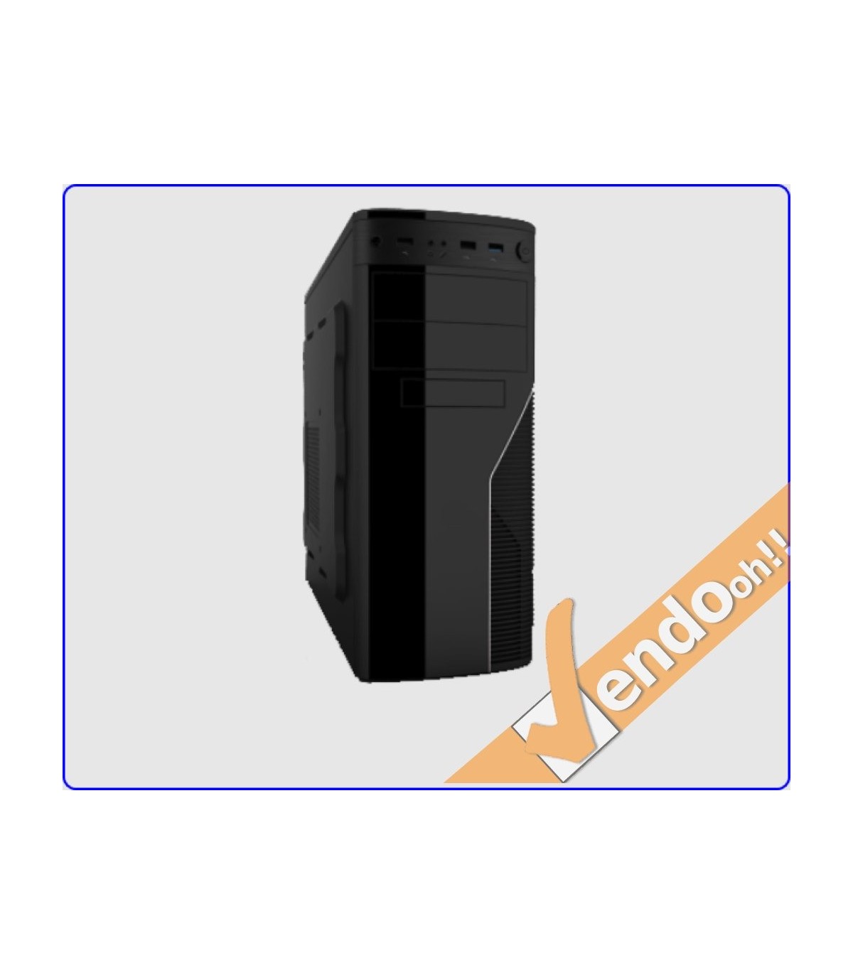 CASE ATX COMPUTER CABINET PC TOWER METALLO PLASTICA NERO CON ALIMENTATORE 500W