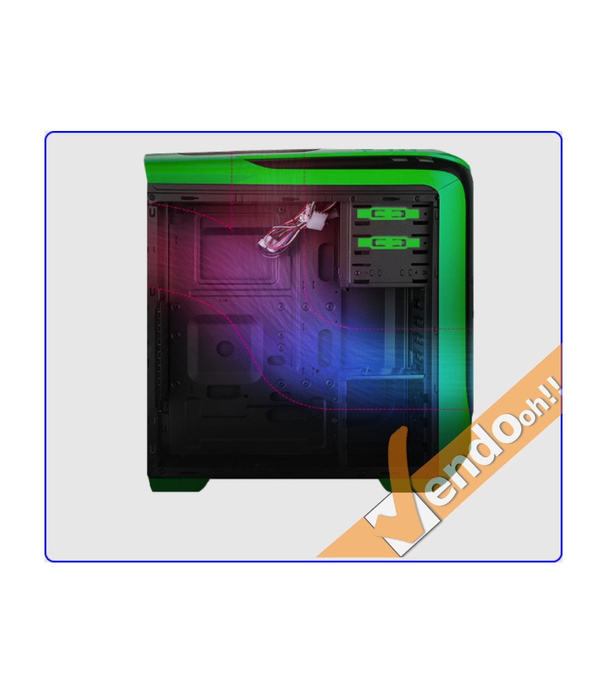 CASE ATX COMPUTER CABINET PC TOWER METALLO PLASTICA NERO CON ALIMENTATORE 500W