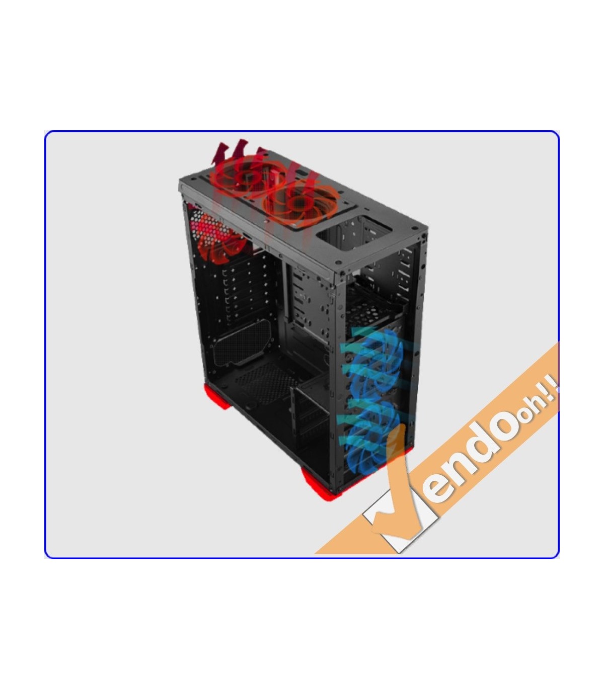 CASE ATX COMPUTER CABINET PC TOWER METALLO PLASTICA NERO CON ALIMENTATORE 500W