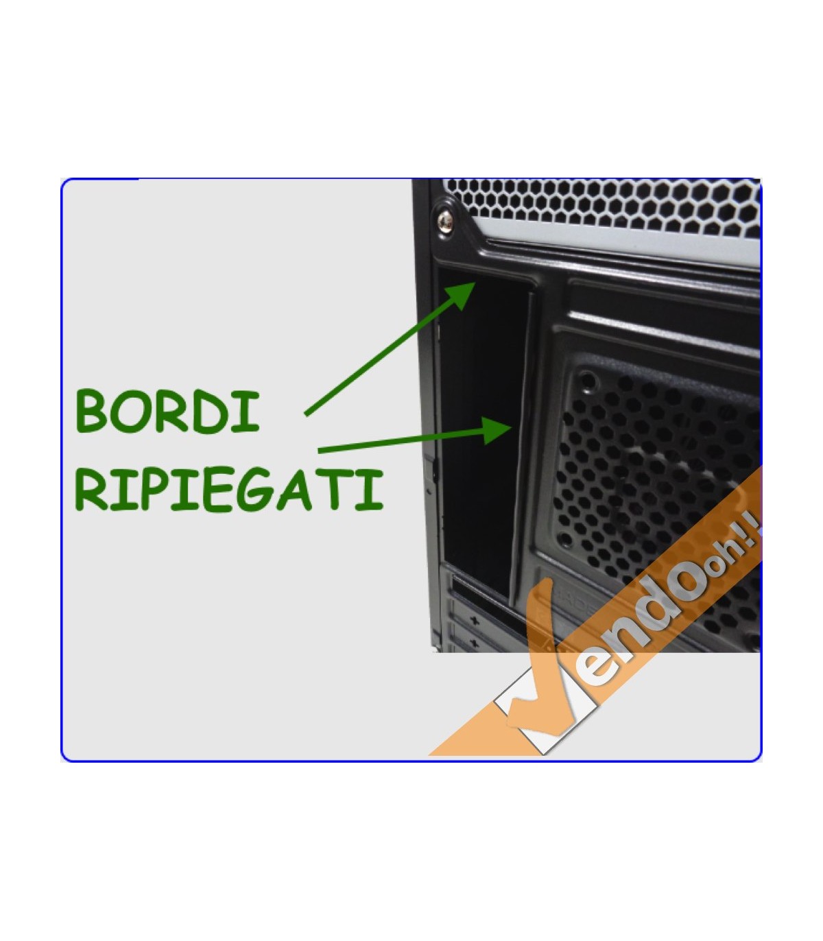 CASE ATX COMPUTER CABINET PC TOWER METALLO PLASTICA NERO CON ALIMENTATORE 500W