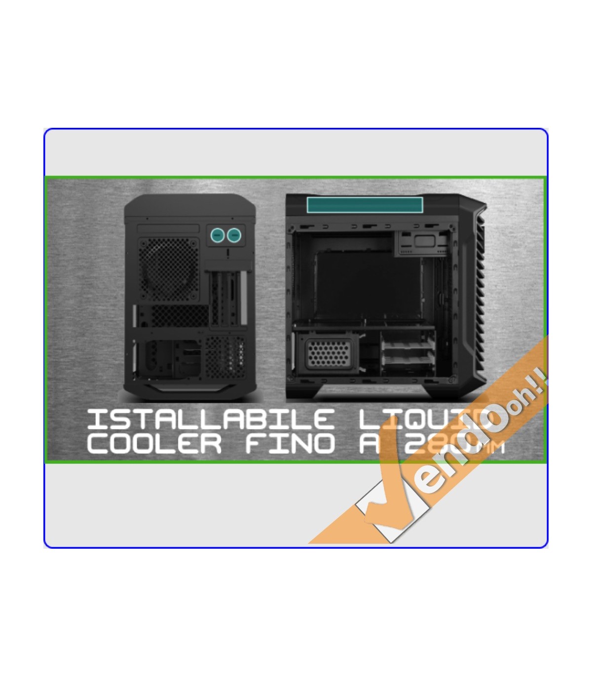 CASE MICRO ATX COMPUTER CABINET PC BIG CUBE ALLOGGI SSD BASCULANTI USB3.0 2.0