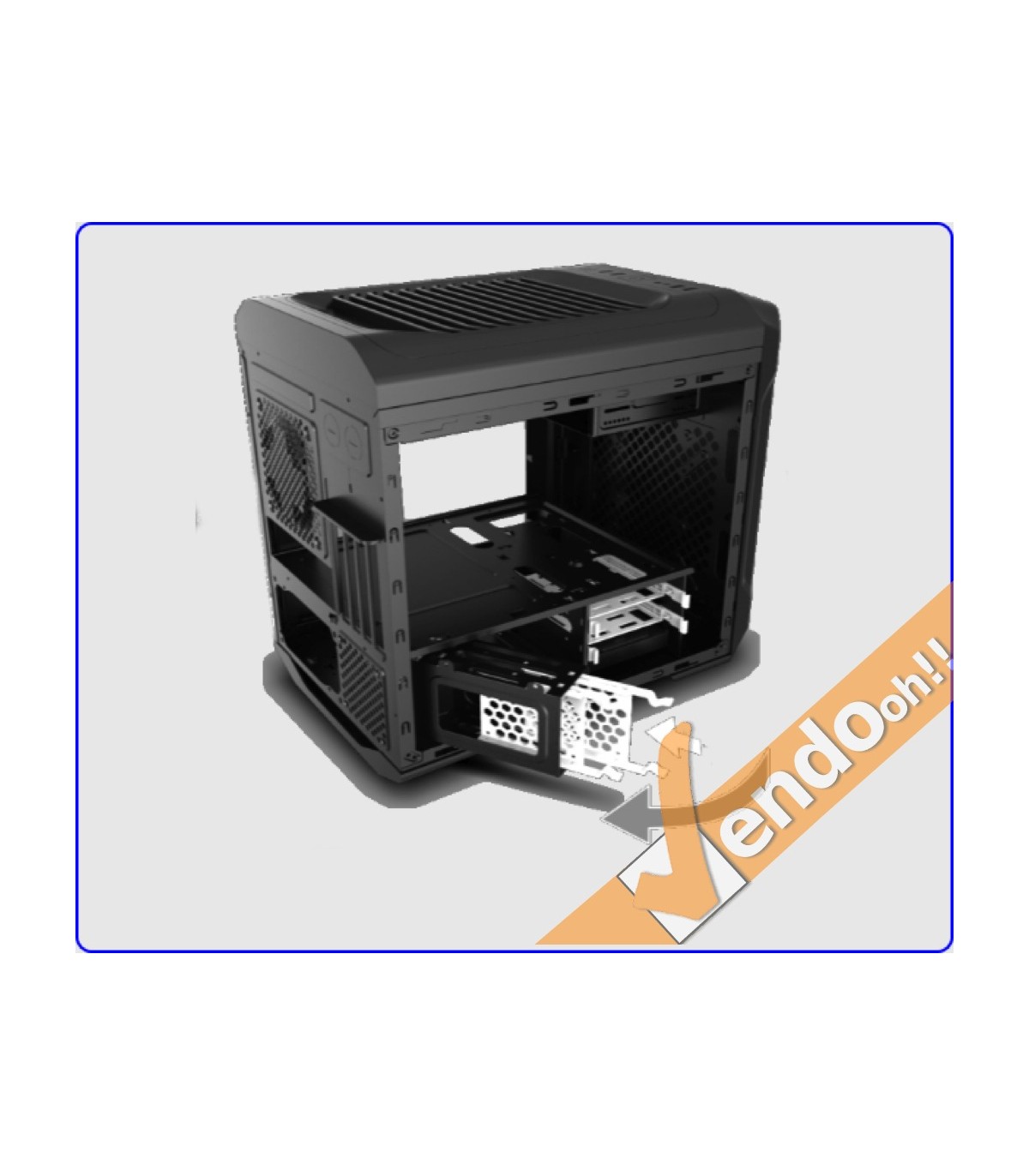 CASE MICRO ATX COMPUTER CABINET PC BIG CUBE ALLOGGI SSD BASCULANTI USB3.0 2.0