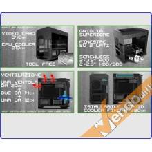 CASE MICRO ATX COMPUTER CABINET PC BIG CUBE ALLOGGI SSD BASCULANTI USB3.0 2.0