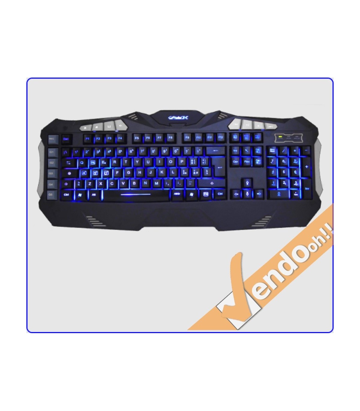 TASTIERA USB GAMING RETRO ILLUMINATA MULTIMEDIALE MACRO PROGRAMMABILE ITALIANA
