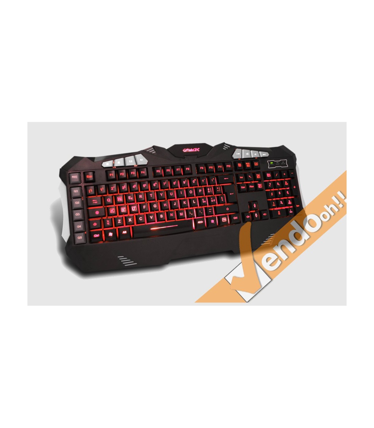TASTIERA USB GAMING RETRO ILLUMINATA MULTIMEDIALE MACRO PROGRAMMABILE ITALIANA