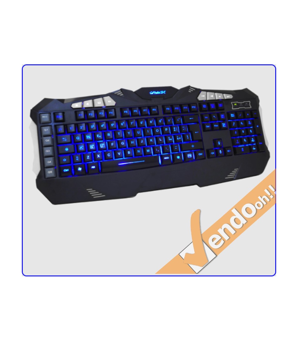 TASTIERA USB GAMING RETRO ILLUMINATA MULTIMEDIALE MACRO PROGRAMMABILE ITALIANA