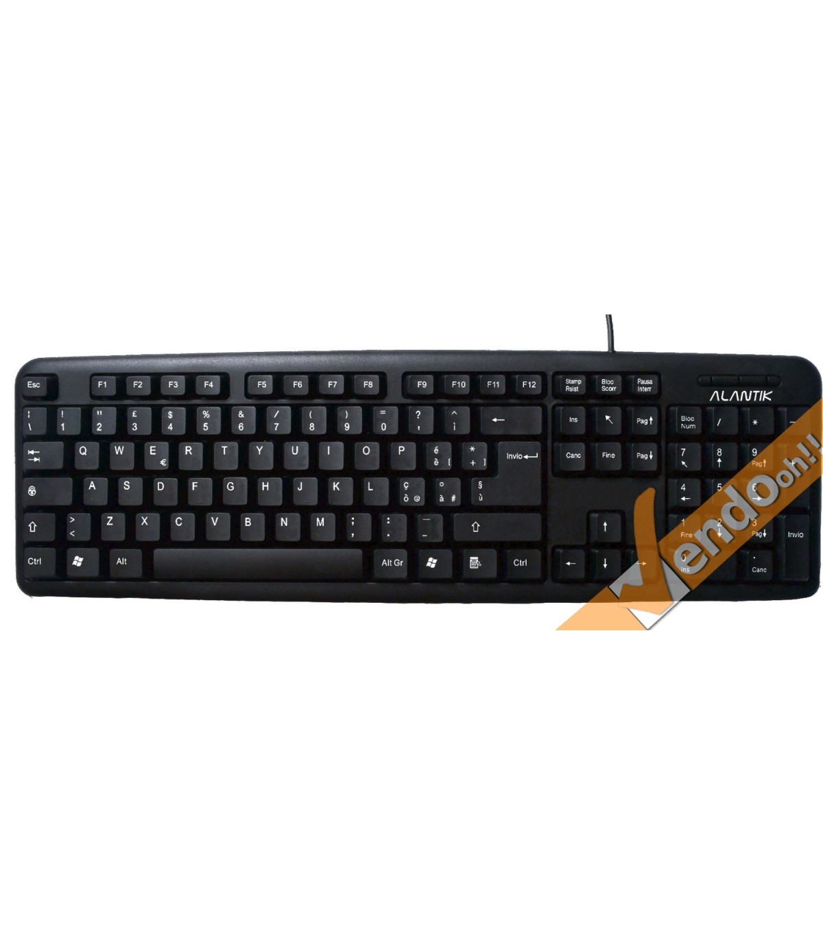 TASTIERA ITALIANA USB LAYOUT ITALIA KEYBOARD STANDARD CON TASTIERINO NUMERICO