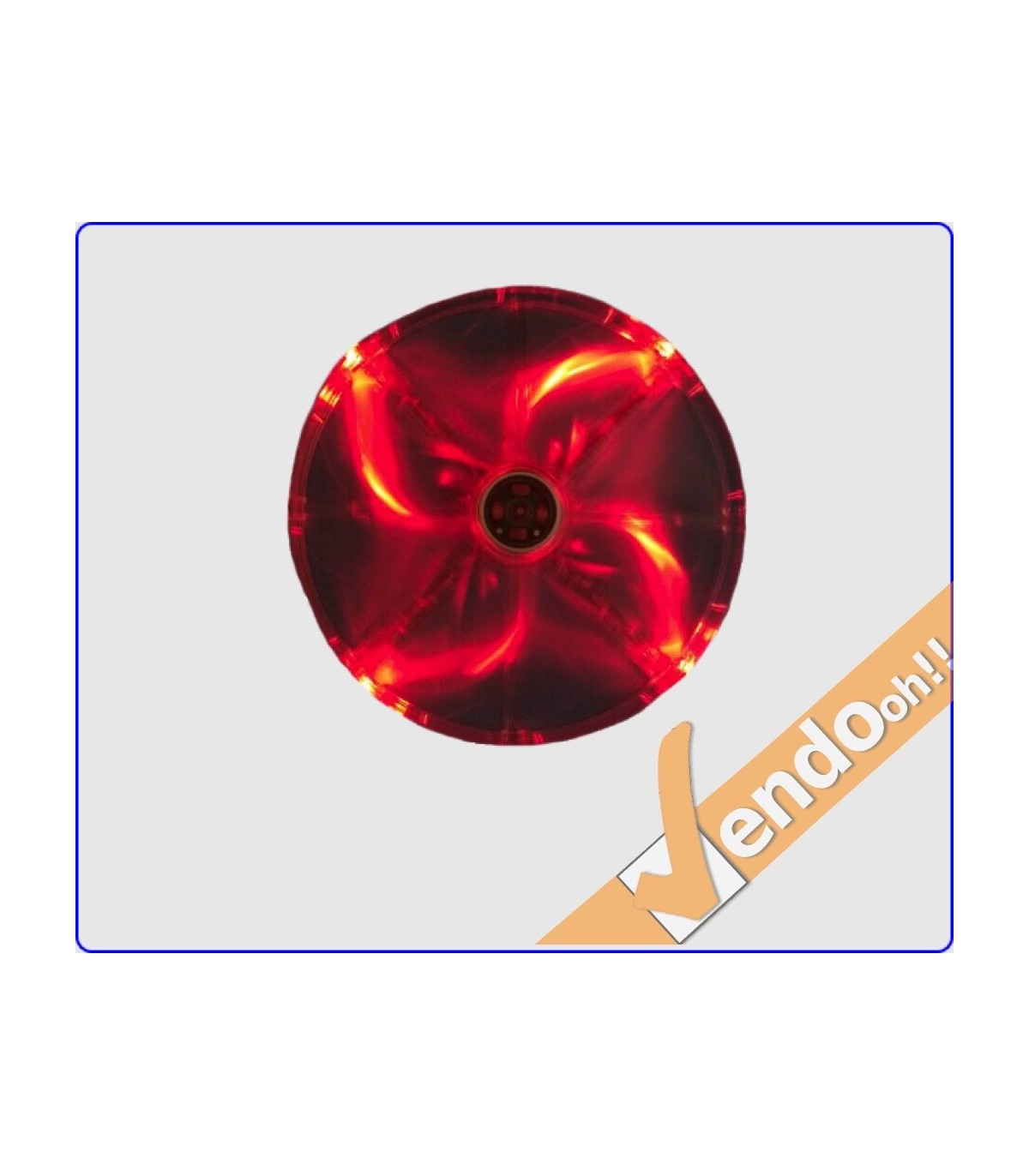 VENTOLA RAFFREDDAMENTO COMPUTER CASE PC FAN 20 CM 4 + 3 PIN 12 V LUCE ROSSA