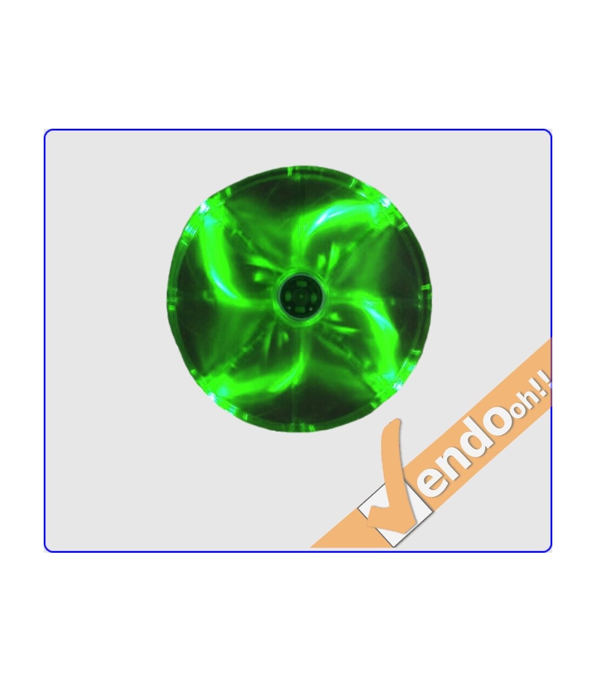 VENTOLA RAFFREDDAMENTO COMPUTER CASE PC FAN 20 CM 4 + 3 PIN 12 V LUCE VERDE