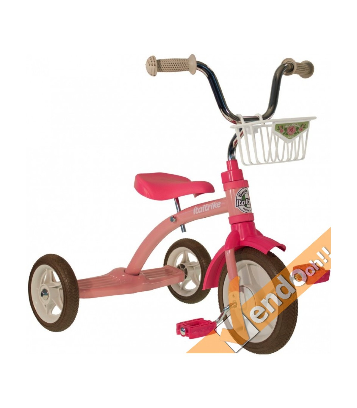 TRICICLO VINTAGE METALLO E CESTINO BAMBINO BAMBINA BAMBINI BIMBO BIMBI 2-5 ANNI