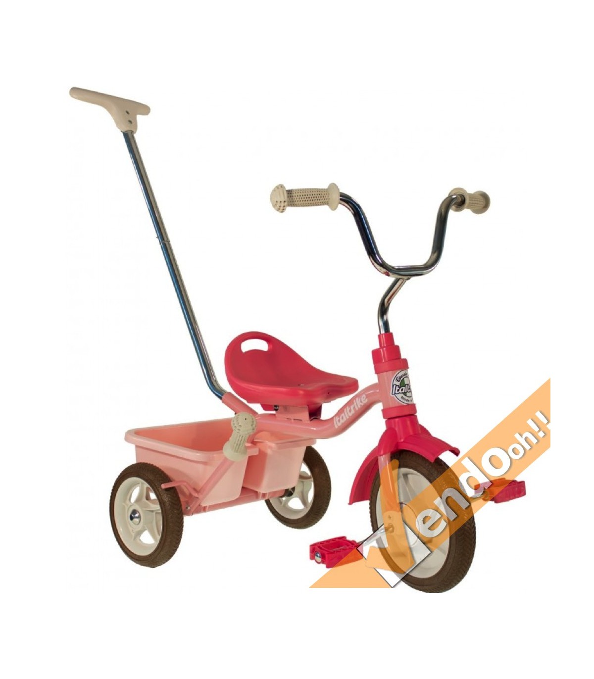 TRICICLO METALLO CON MANICO BAMBINO BAMBINA BAMBINI BIMBO BIMBI PASSENGER