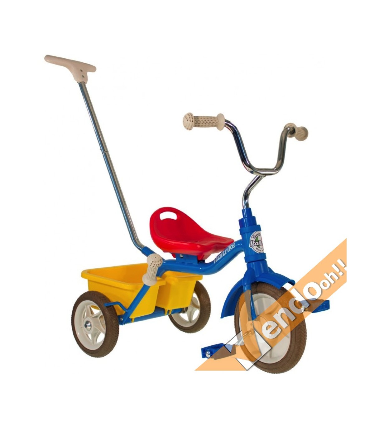 TRICICLO METALLO CON MANICO BAMBINO BAMBINA BAMBINI BIMBO BIMBI PASSENGER
