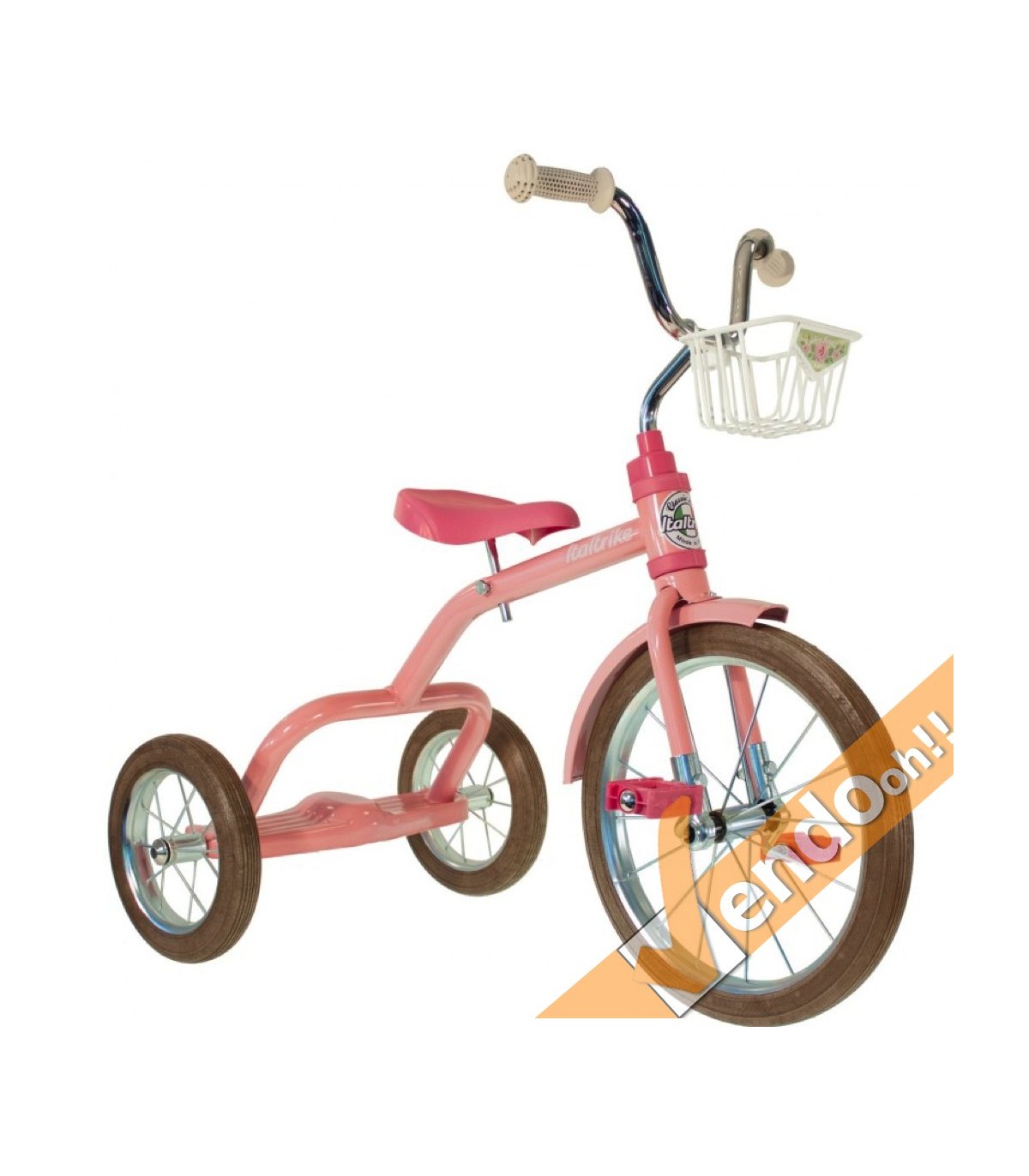 TRICICLO AMERICANO RUOTA GRANDE E CESTINO IN METALLO BAMBINI BIMBO BIMBI +2 ANNI