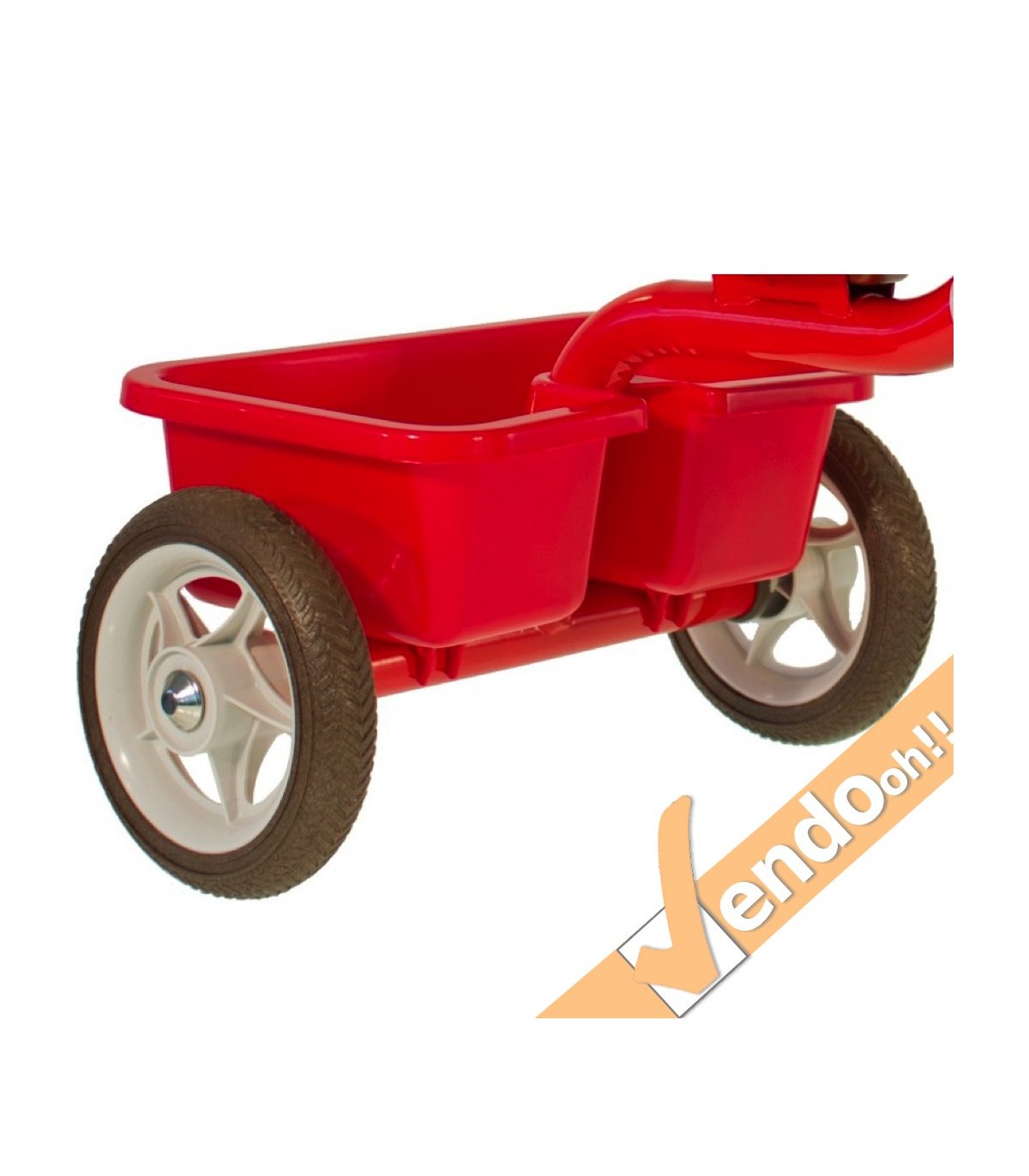 TRICICLO IN METALLO CON CASSETTA POSTERIORE TRASPORTO COSE BAMBINI BIMBO BIMBI