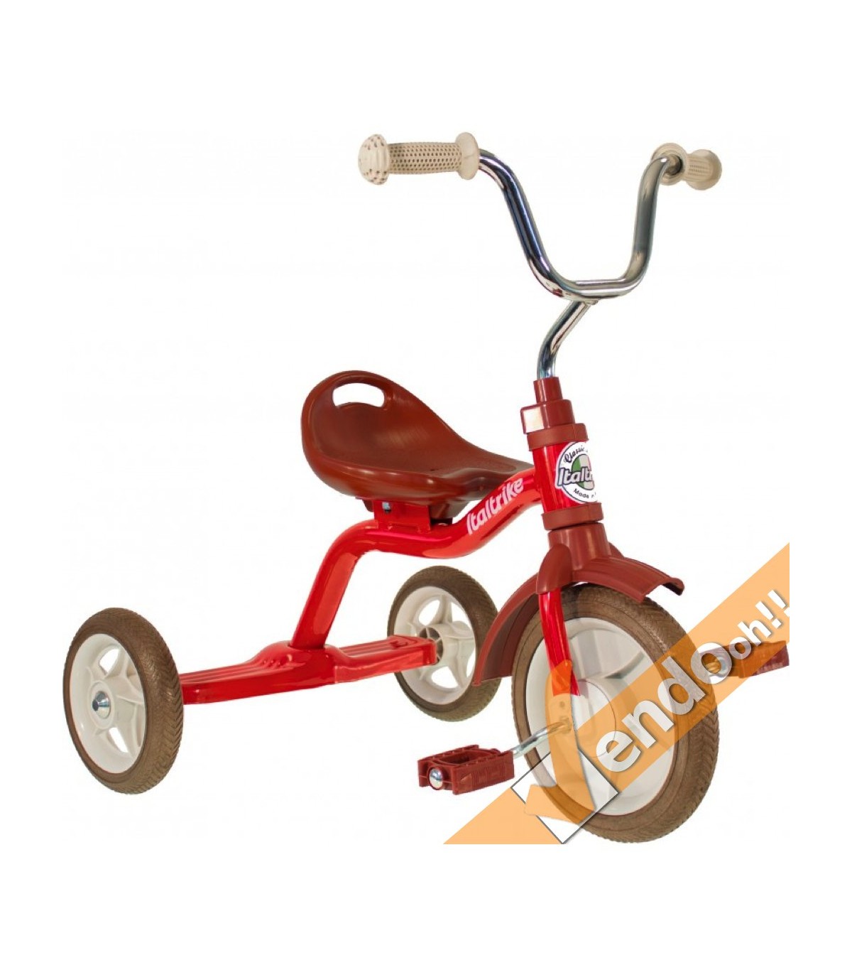 TRICICLO METALLO CLASSICO PEDANA POSTERIORE BAMBINO BAMBINA BAMBINI BIMBO BIMBI