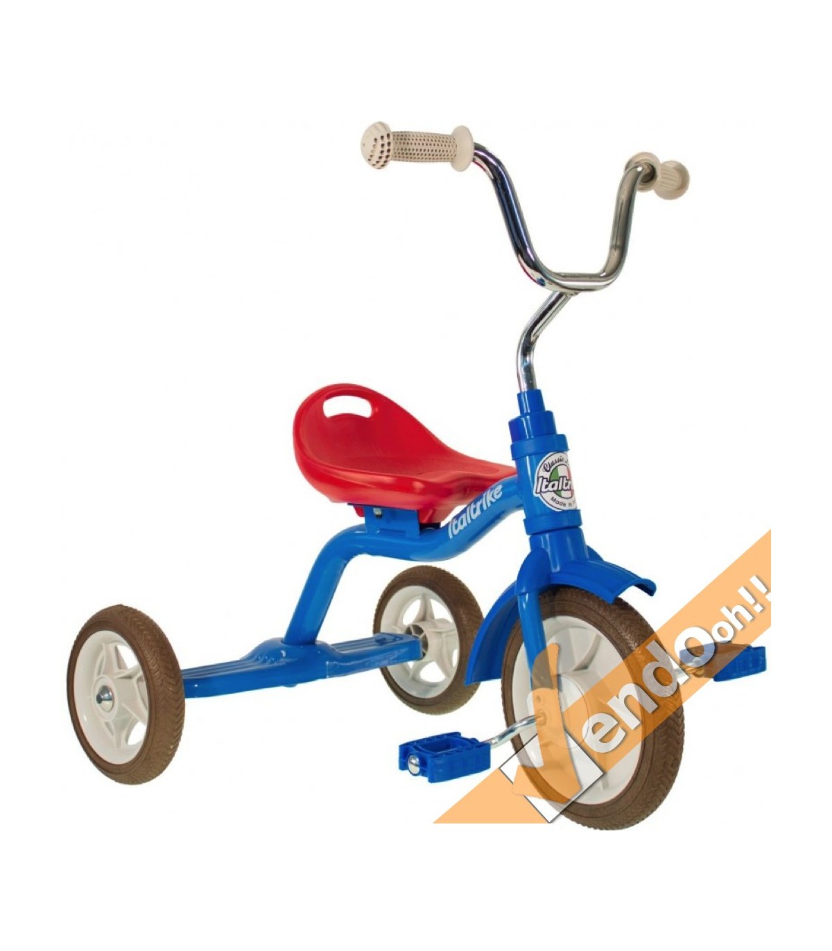 TRICICLO METALLO CLASSICO PEDANA POSTERIORE BAMBINO BAMBINA BAMBINI BIMBO BIMBI