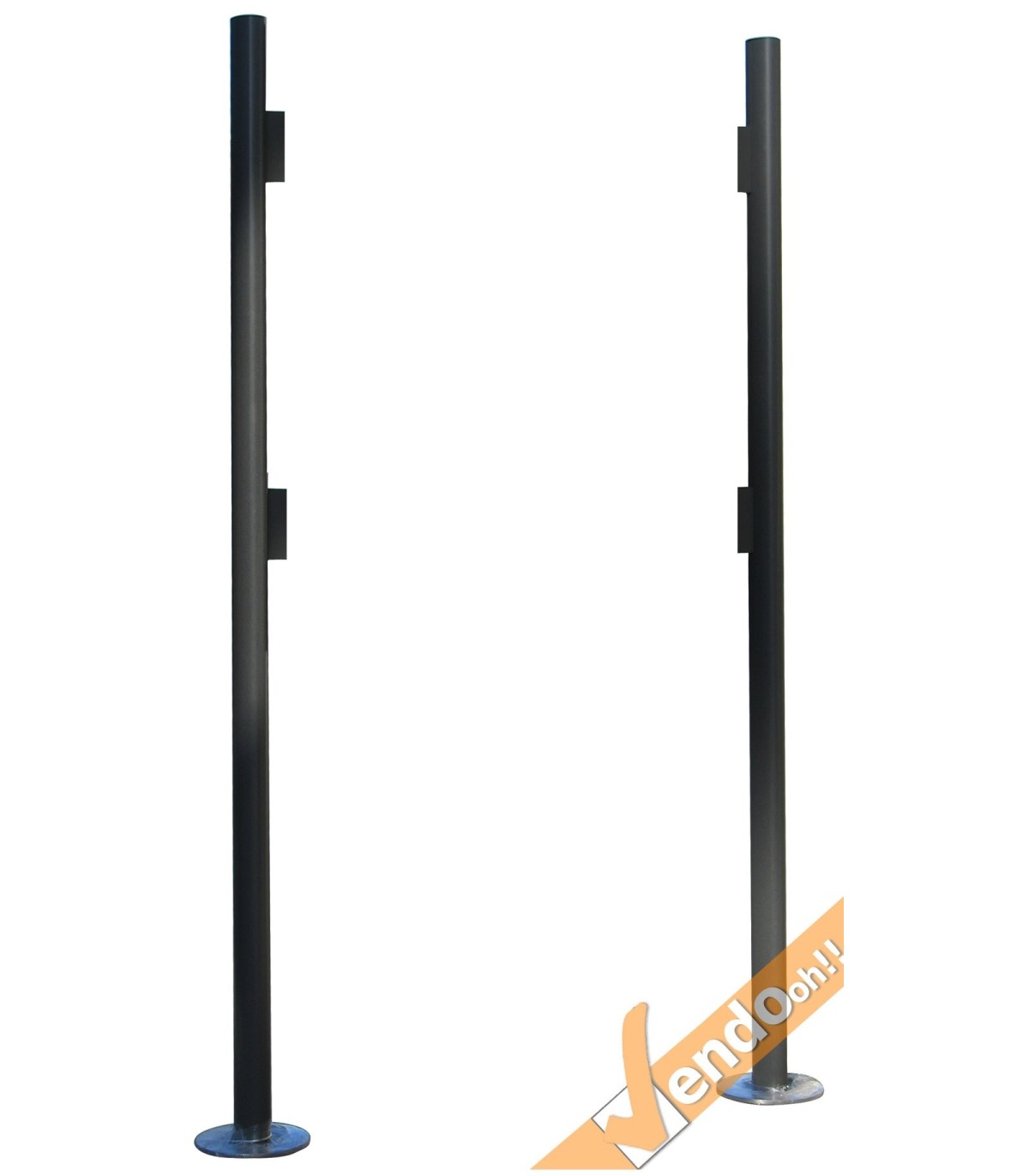 2 MONTANTI IN ALLUMINIO OVALI 200 CM PER BACHECA CITY DA INTERRAMENTO O A BASE