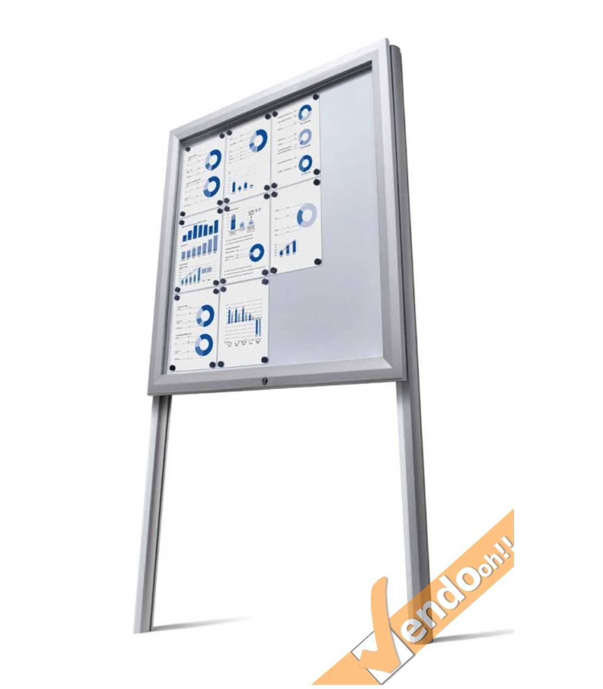 2 MONTANTI IN ALLUMINIO H 250 CM PER BACHECA ECONOMY DA TERRA INTERRAMENTO
