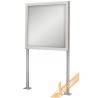 2 MONTANTI IN ALLUMINIO H 200 CM PER BACHECA ECONOMY BASE PER FISSAGGIO A TERRA