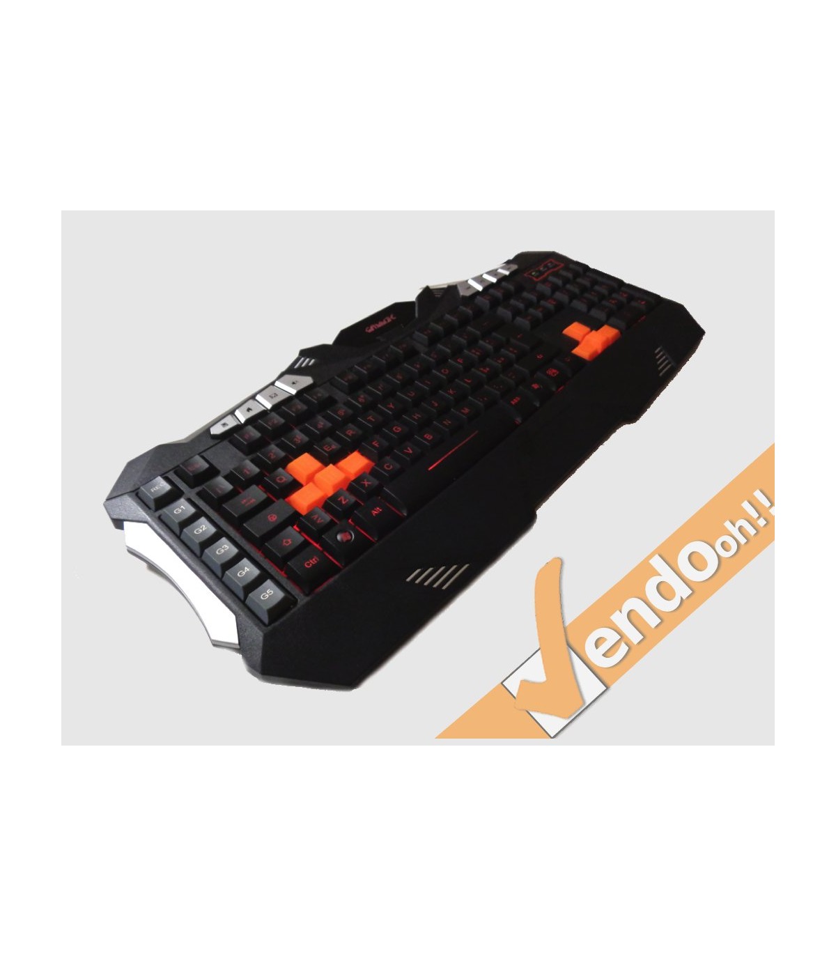 TASTIERA USB GAMING RETRO ILLUMINATA MULTIMEDIALE MACRO PROGRAMMABILE ITALIANA