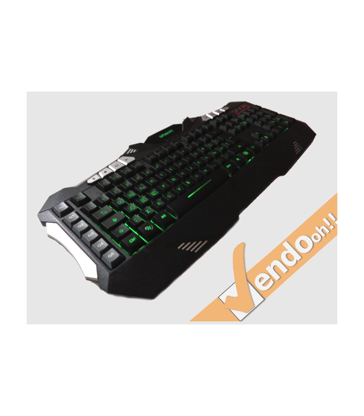 TASTIERA USB GAMING RETRO ILLUMINATA MULTIMEDIALE MACRO PROGRAMMABILE ITALIANA