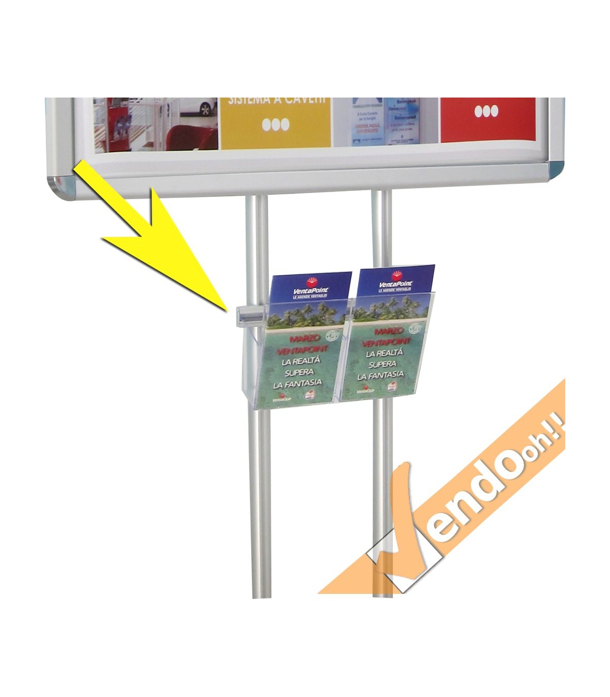 2 TASCHE 1/3 DI A4 ACCESSORIO PER ESPOSITORE CAVALLETTO PUBBLICITARIO A PIANTANA